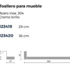 TOALLERO LATERAL MUEBLE ACERO INOXIDABLE 29CM